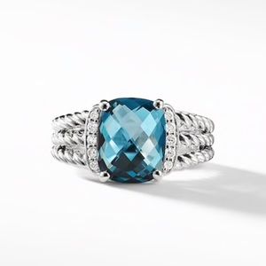 DY Wheaton Ring with Hampton Blue Topaz & Diamonds